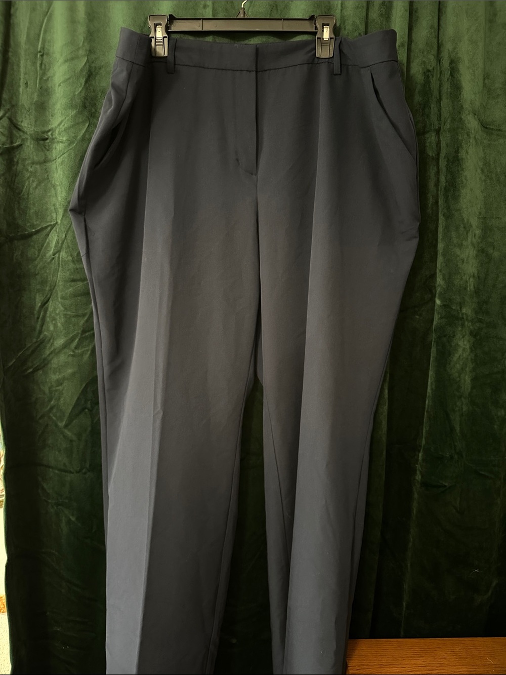 Navy Classic Straight-Leg Dress Pants